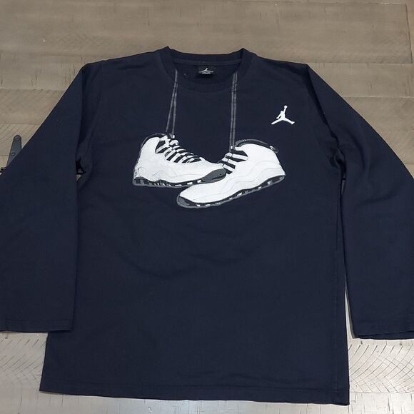 Rare Jordan Jumpman Retro Steel Long Sleeve T-Shirt Sz L - Picture 1 of 8
